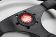 VERTEX Flat Steering Wheel 325mm Leather w/ Red and White Stitching - STW - FLT - RED - Subimods.com