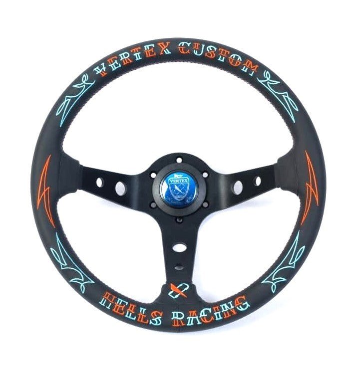Y*_様 VERTEX ハンドル ブルー vertex-hells-racing-steering-