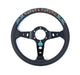 VERTEX Hell's Racing Steering Wheel 330mm Leather w/ Red and Blue Stitching - STW - HLRC - Subimods.com