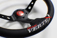 VERTEX Kumadori Steering Wheel 330mm Perforated Leather w/ White and Red Stitching - STW - KMD - Subimods.com