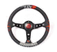 VERTEX Lang Steering Wheel 330mm Leather w/ White and Red Stitching - STW - LG - Subimods.com