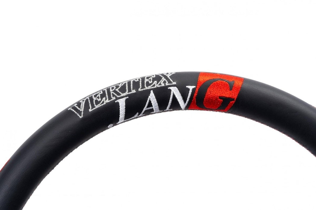 VERTEX Lang Steering Wheel 330mm Leather w/ White and Red Stitching - STW - LG - Subimods.com