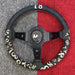 VERTEX Seventy - Eight Steering Wheel 330mm Leather w/ Red, Black and Gold Stitching - STW - 78 - Subimods.com