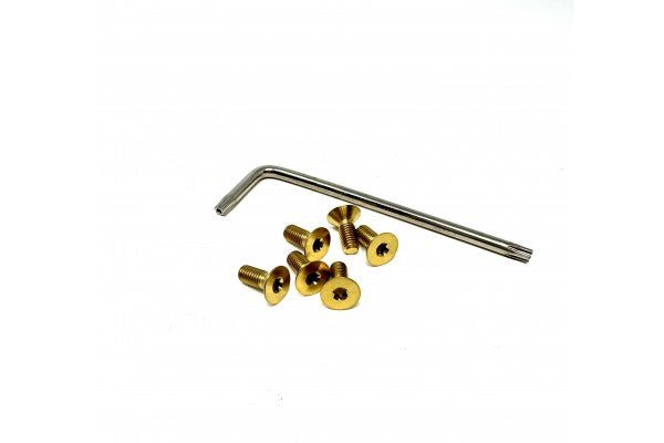 6pcs Steering Wheel Screw Bolts Taper M5×0.8 Length 15mm Burnt Titanium Finish Flat Head With Tool