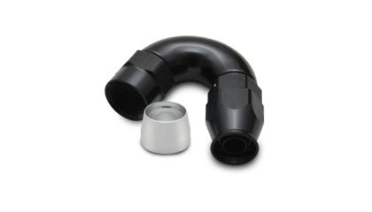 Vibrant Performance High Flow Hose End Fitting For Use w/ PTFE Hose - 10AN 150 Degree Black - 28510 - Subimods.com