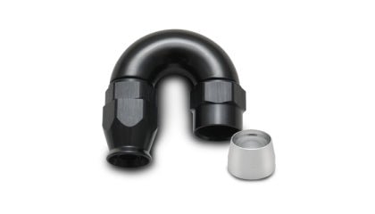 Vibrant Performance High Flow Hose End Fitting For Use w/ PTFE Hose - 10AN 180 Degree Black - 28810 - Subimods.com