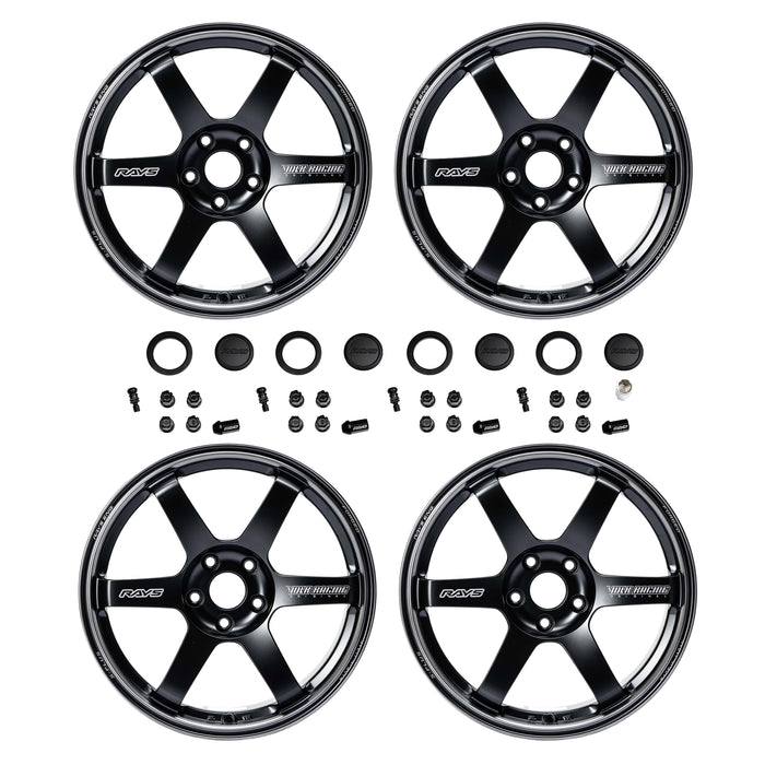 Volk Racing TE37 Saga S-Plus Black Shadow Special Wheel Bundle 18x9.5 +38mm Offset 5x114.3