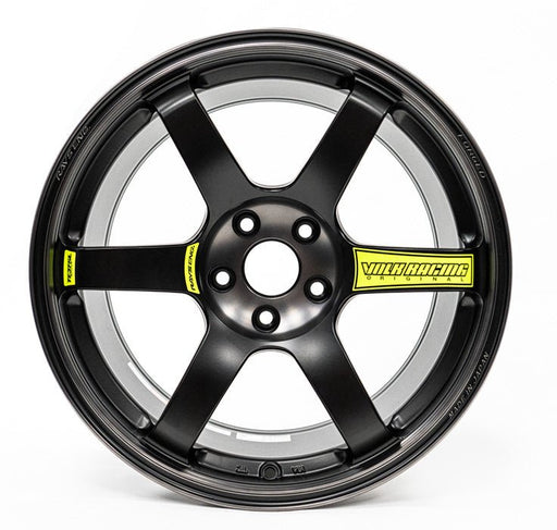 Volk Racing TE37 Saga SL M - Spec Pressed Black w/ Neon Yellow Stickers 18x10.0 +40mm 5x114.3 2015 - 2024 WRX / 2011 - 2021 STI - WVDGY40EPPB - Subimods.com