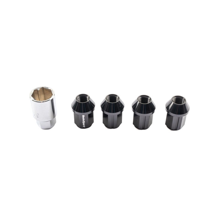 WedsSport Racing Aluminum Closed End Locking Lug Nuts 19 Hex Black M12 x 1.25 Most Subaru Models - 52324-KIT - Subimods.com