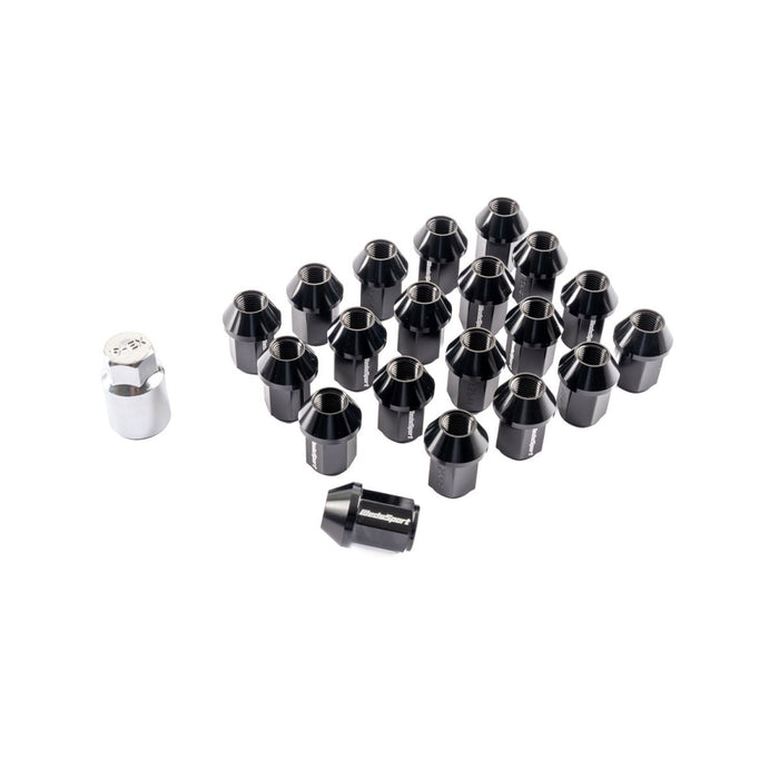 WedsSport Racing Aluminum Closed End Locking Lug Nuts 19 Hex Black M12 x 1.25 Most Subaru Models - 52324-KIT - Subimods.com