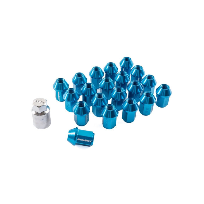 WedsSport Racing Aluminum Closed End Locking Lug Nuts 19 Hex Blue M12 x 1.25 Most Subaru Models - 52325-KIT - Subimods.com