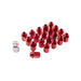 WedsSport Racing Aluminum Closed End Locking Lug Nuts 19 Hex Red M12 x 1.25 Most Subaru Models - 52326-KIT - Subimods.com