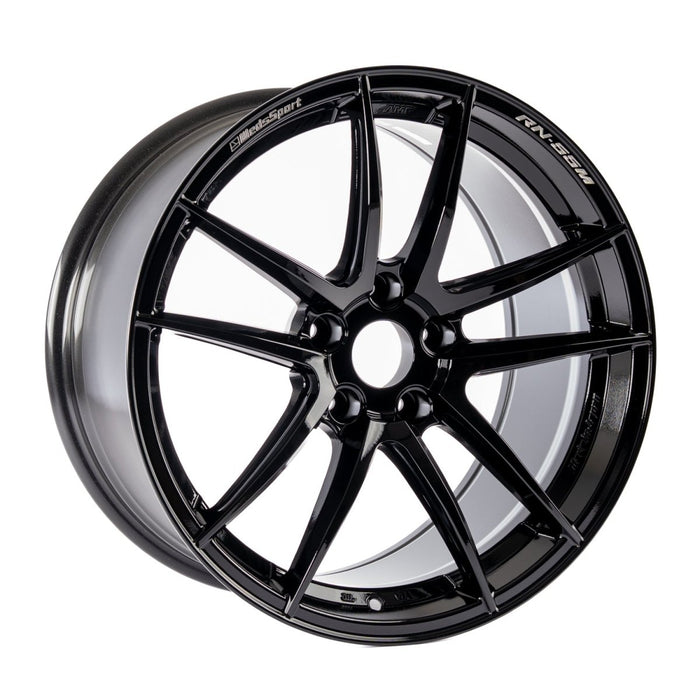 WedsSport RN55M Gloss Black 18x9.5 5x114.3 +38mm Offset 2015 - 2025 WRX / 2011 - 2021 STI - 72968 - Subimods.com