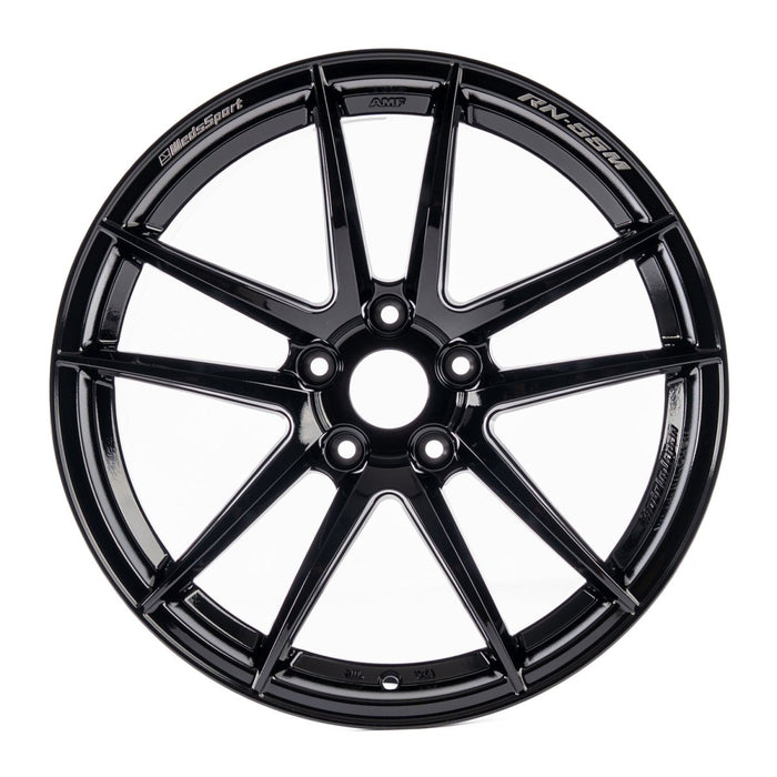 WedsSport RN55M Gloss Black 18x9.5 5x114.3 +38mm Offset 2015 - 2025 WRX / 2011 - 2021 STI - 72968 - Subimods.com