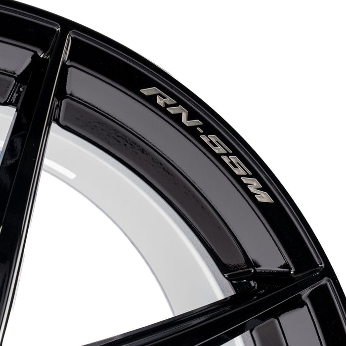 WedsSport RN55M Gloss Black 18x9.5 5x114.3 +38mm Offset 2015 - 2025 WRX / 2011 - 2021 STI - 72968 - Subimods.com
