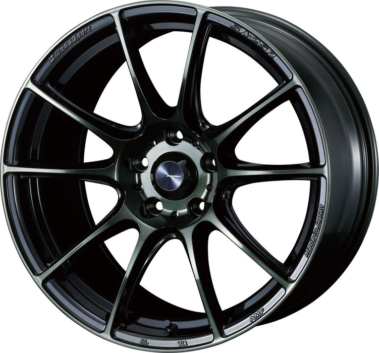 WedsSport SA-25R Weds Black Clear (WBC) 18x9.5 5x100 +45mm Offset - 73754 - Subimods.com