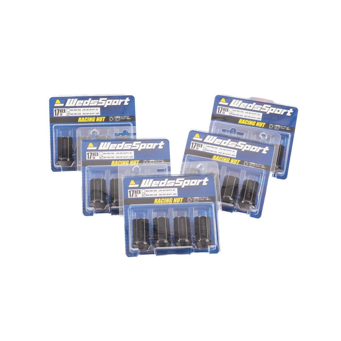 WedsSport WS Racing Nut 38MM Steel Open End Black Lug Nuts M12 x 1.25 Most Subaru Models - 70070 - Subimods.com