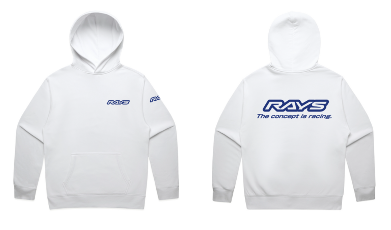 RAYS Limited Hoodie White w/ Blue Puff Logo