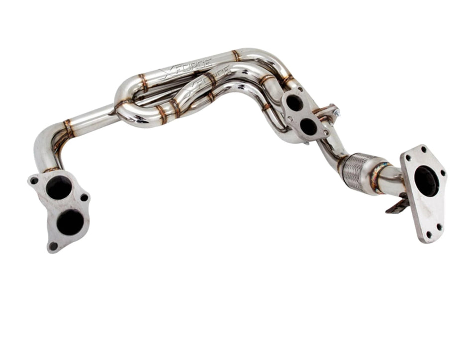 X - Force TRI - Y Stainless Steel Exhaust Manifold w/ Up Pipe 2002 - 2007 WRX / 2004 - 2007 STI - TH - EJ20 - TY - Subimods.com