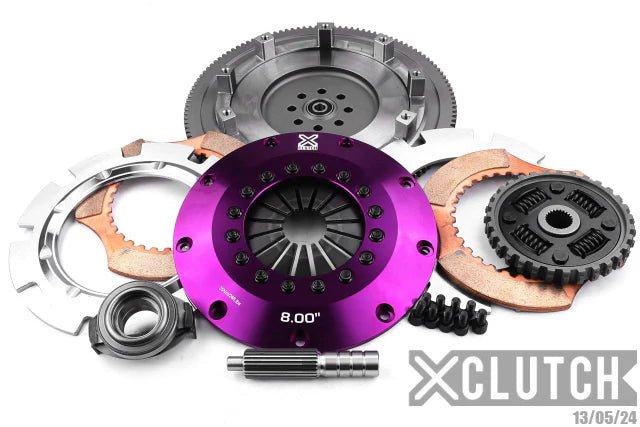 XClutch Stage 5 8.0 Inch Twin Disc Sprung Ceramic Clutch Kit 2006 - 2014 WRX / 2005 - 2009 Legacy GT / 2005 - 2009 Outback XT / 2005 - 2008 Forester XT - XKSU20522-2B - Subimods.com