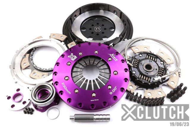 XClutch Stage 5 9.0 Inch Twin Disc Sprung Ceramic Clutch Kit 2004 - 2021 STI / 2007 - 2009 Legacy GT Spec. B - XKSU23623-2B - Subimods.com