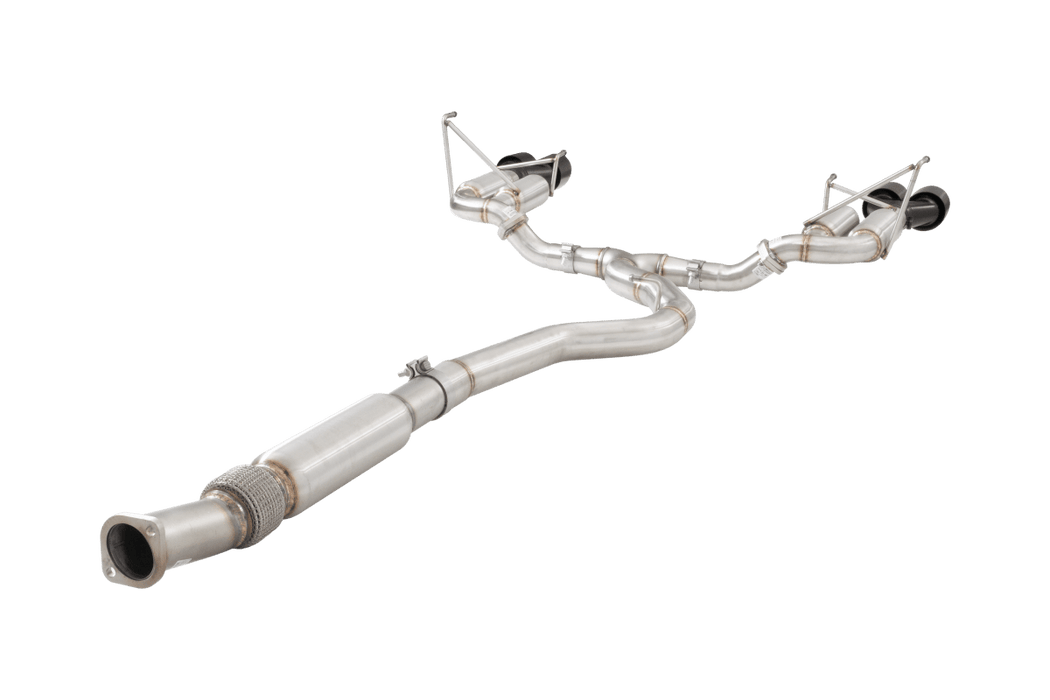 XForce Race Style Stainless Steel Catback Exhaust w/ Black Tips 2011 - 2021 WRX Sedan / 2011 - 2021 STI Sedan - ESSW28BKCS - Subimods.com