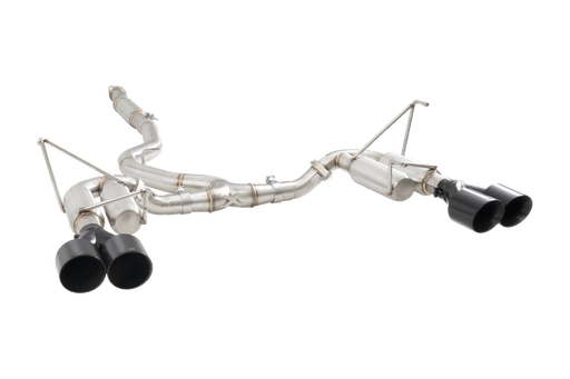 XForce Race Style Stainless Steel Catback Exhaust w/ Black Tips 2011 - 2021 WRX Sedan / 2011 - 2021 STI Sedan - ESSW28BKCS - Subimods.com
