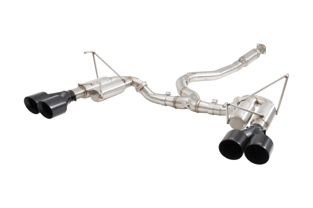 XForce Race Style Stainless Steel Catback Exhaust w/ Black Tips 2011 - 2021 WRX Sedan / 2011 - 2021 STI Sedan - ESSW28BKCS - Subimods.com