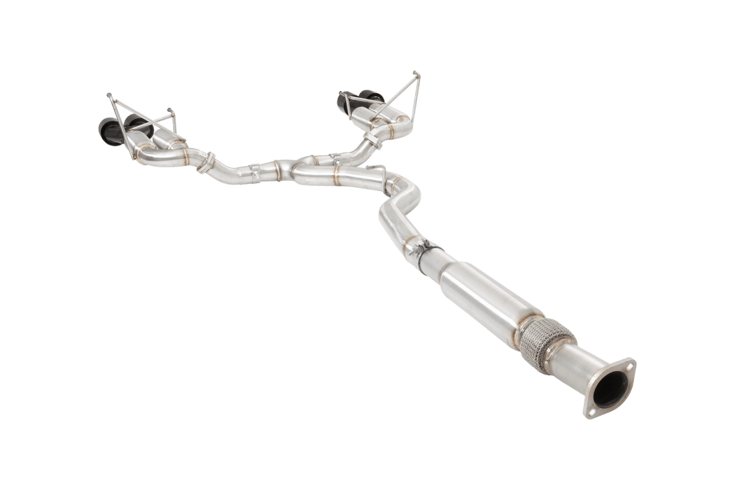 XForce Race Style Stainless Steel Catback Exhaust w/ Black Tips 2011 - 2021 WRX Sedan / 2011 - 2021 STI Sedan - ESSW28BKCS - Subimods.com
