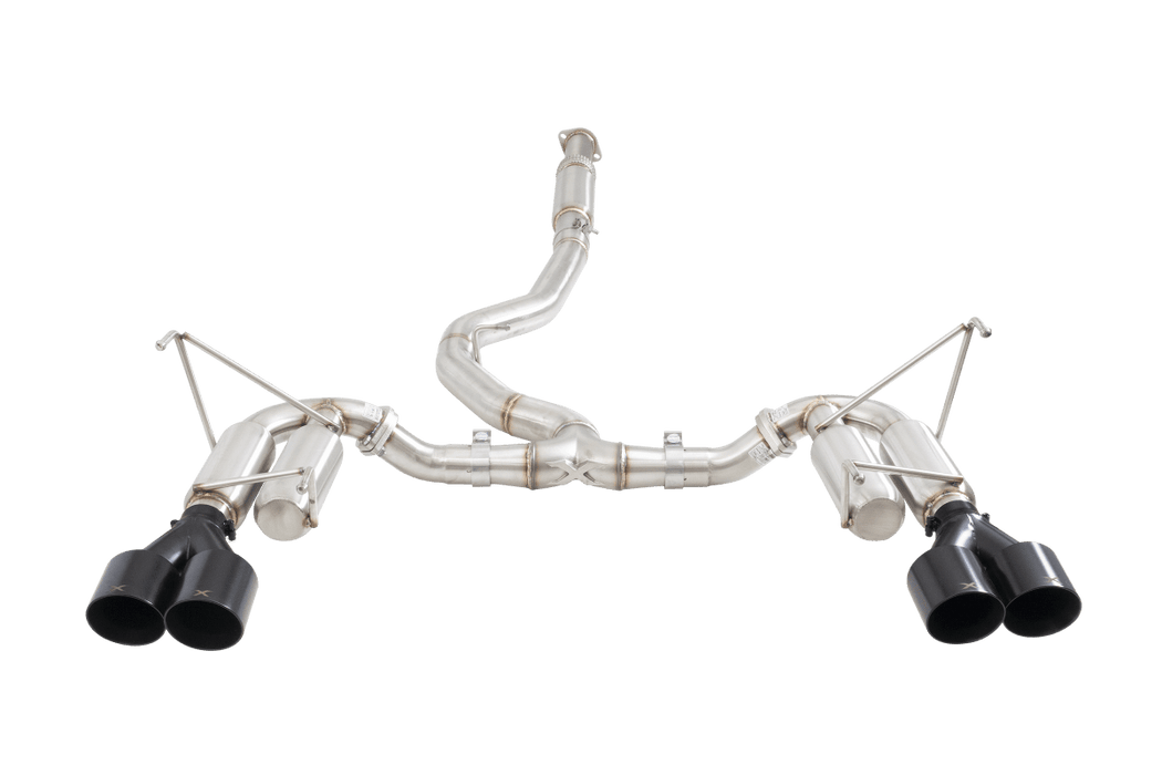 XForce Race Style Stainless Steel Catback Exhaust w/ Black Tips 2011 - 2021 WRX Sedan / 2011 - 2021 STI Sedan - ESSW28BKCS - Subimods.com