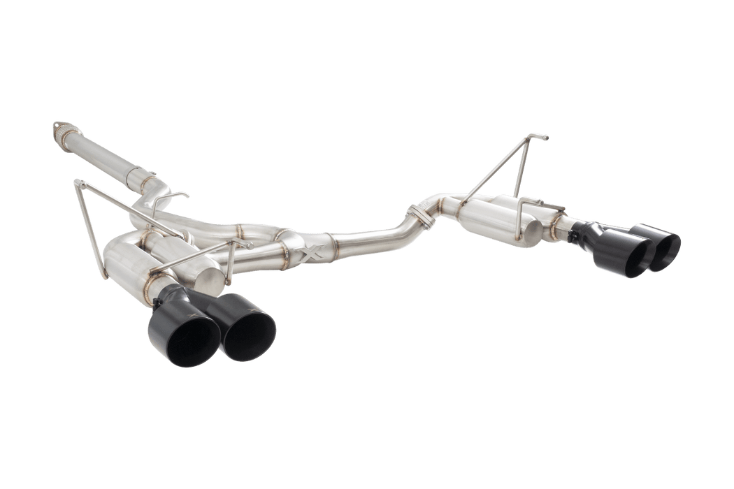 XForce Race Style Stainless Steel Catback Exhaust w/ Black Tips 2022 - 2024 WRX - ESSW29RBKCS - Subimods.com