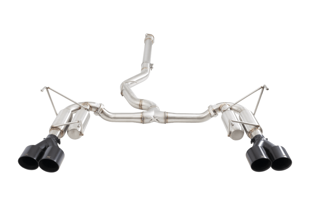 XForce Race Style Stainless Steel Catback Exhaust w/ Black Tips 2022 - 2024 WRX - ESSW29RBKCS - Subimods.com