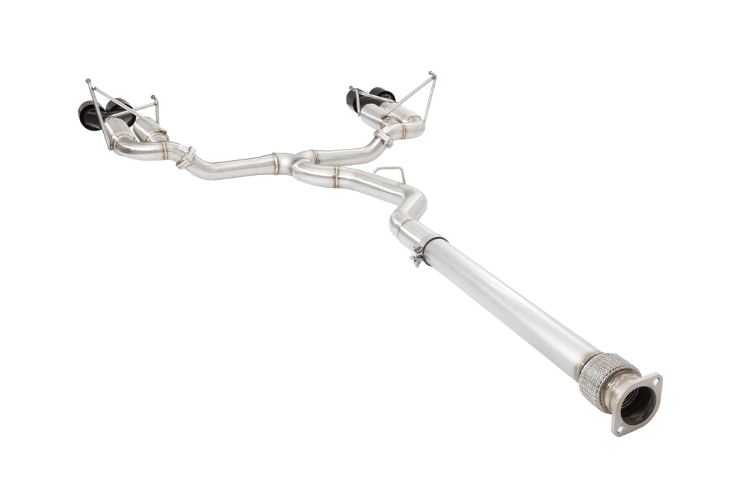 XForce Race Style Stainless Steel Catback Exhaust w/ Black Tips 2022 - 2024 WRX - ESSW29RBKCS - Subimods.com