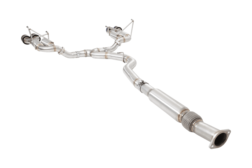 XForce Race Style Stainless Steel Catback Exhaust w/ Burnt Blue Tips 2011 - 2021 WRX Sedan / 2011 - 2021 STI Sedan - ESSW28BUCS - Subimods.com