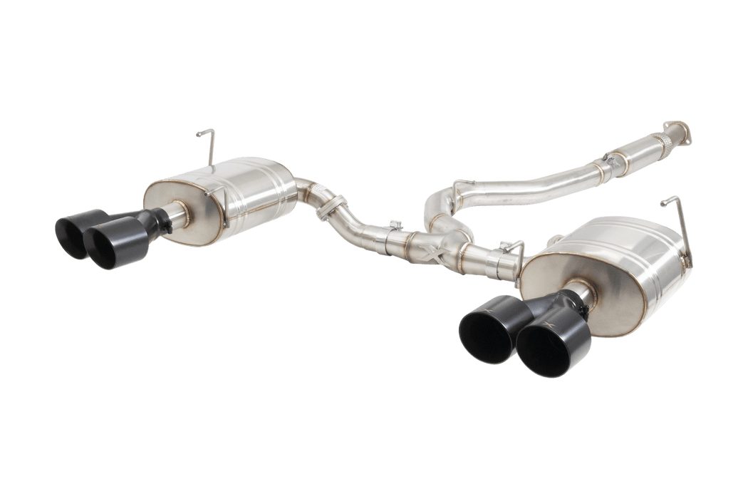 XForce Street Style Stainless Steel Catback Exhaust w/ Black Tips 2011 - 2021 WRX Sedan / 2011 - 2021 STI Sedan - ESSW27BKCS - Subimods.com