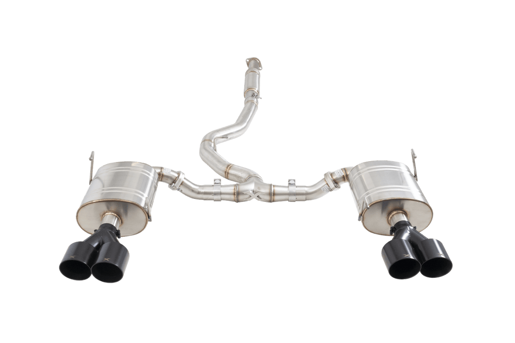 XForce Street Style Stainless Steel Catback Exhaust w/ Black Tips 2011 - 2021 WRX Sedan / 2011 - 2021 STI Sedan - ESSW27BKCS - Subimods.com