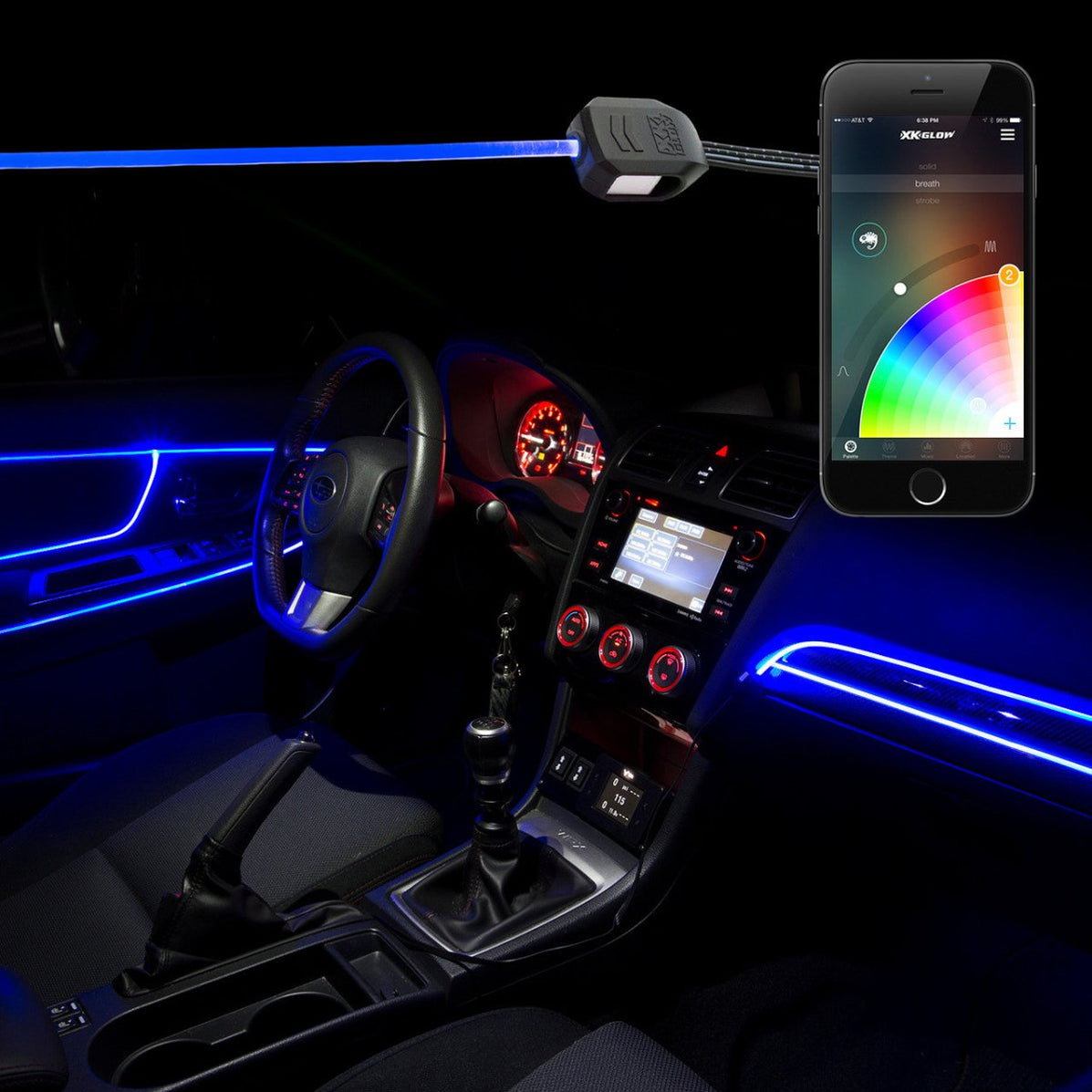 XKGlow LED Fiber Optic Kit with Bluetooth Control — Subimods.com