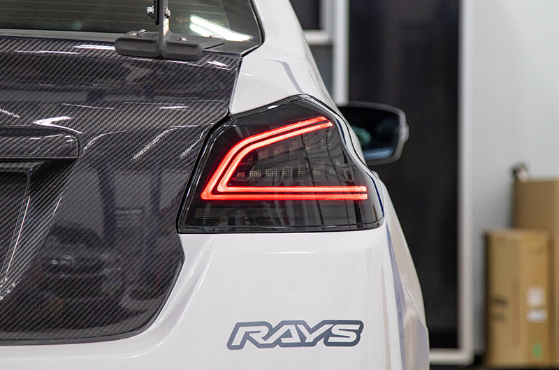 OLM Spec CR Tail Lights Smoked Lens, Black Base, 2015-2021 WRX / STI