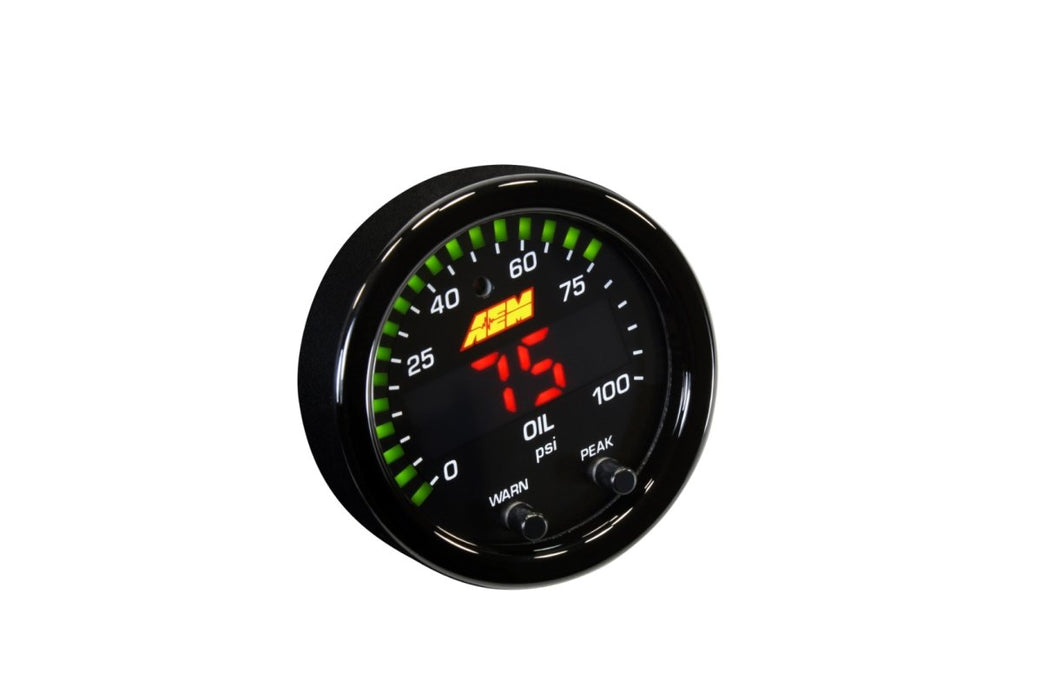 AEM X-Series Oil Pressure Gauge 0-100psi 52mm - 30-0301 - Subimods.com