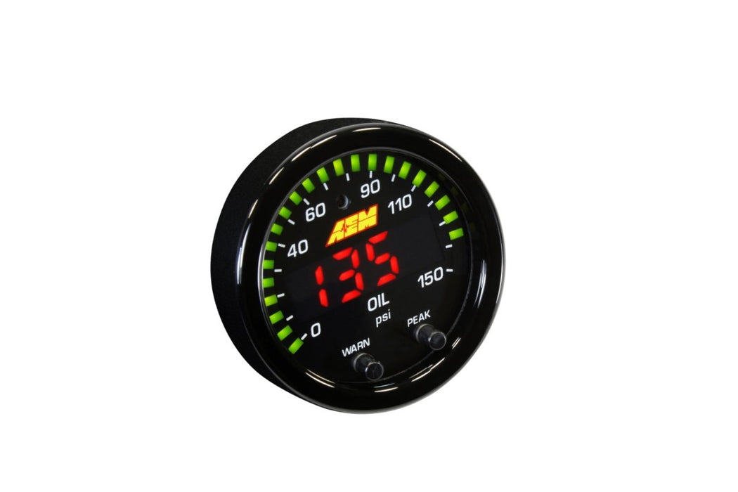 AEM X-Series Oil Pressure Gauge 0-150psi 52mm - 30-0307 - Subimods.com