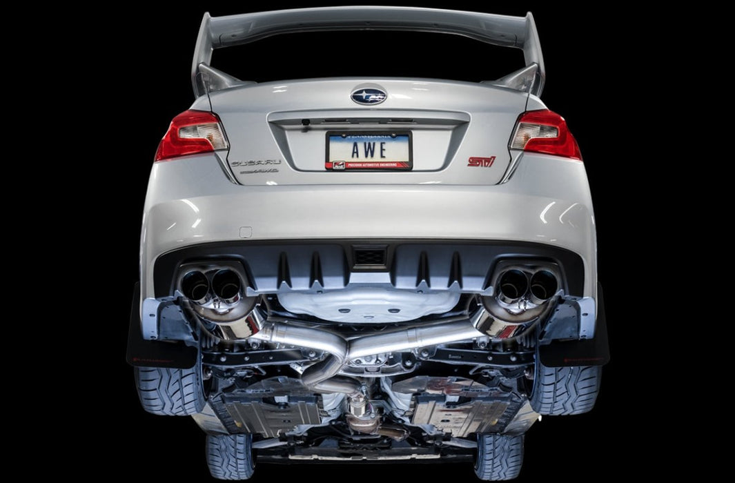 AWE Touring Edition Catback Exhaust w/ Chrome Silver Tips 2011-2021 STI Sedan - 3015-42104 - Subimods.com