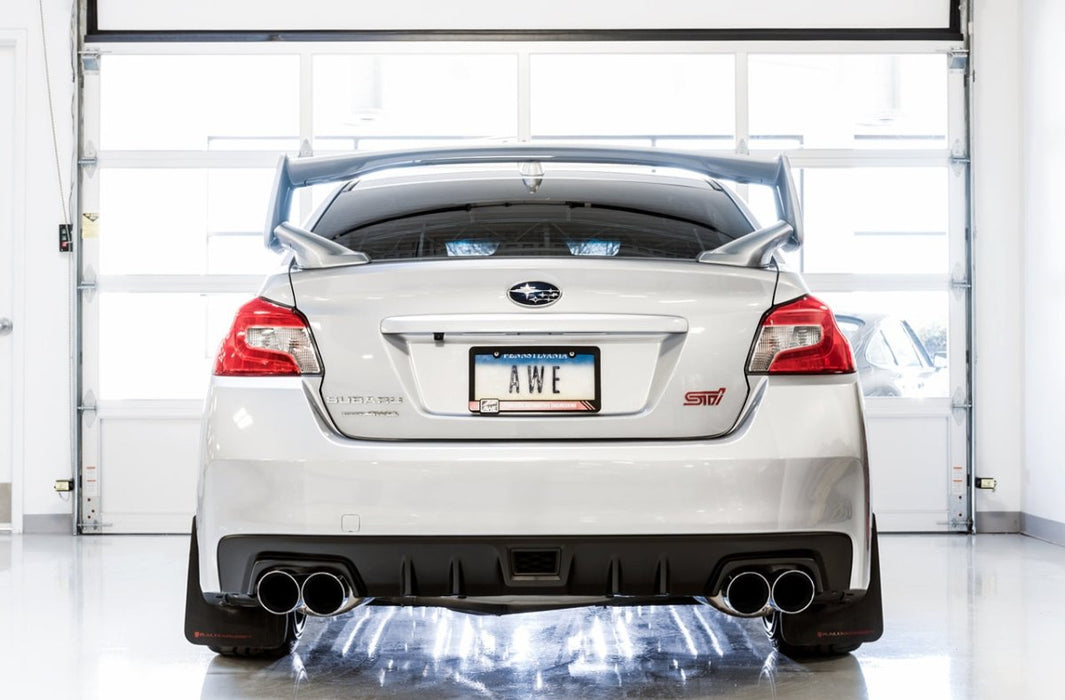 AWE Touring Edition Catback Exhaust w/ Chrome Silver Tips 2011-2021 STI Sedan - 3015-42104 - Subimods.com