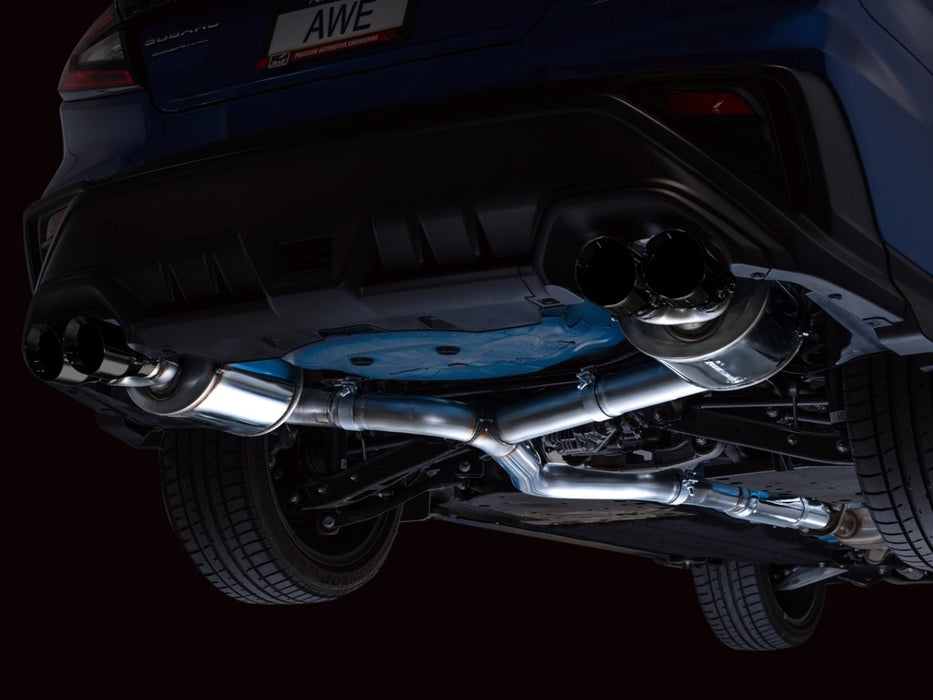 AWE Touring Edition Catback Exhaust w/ Diamond Black Tips 2022 WRX - 3015-43979 - Subimods.com