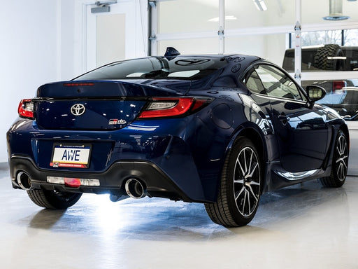 AWE Track Edition Catback Exhaust w/ Chrome Silver Tips 2013-2024 BRZ / 2017-2021 Toyota 86 / 2022-2024 GR86 - 3020-32279 - Subimods.com