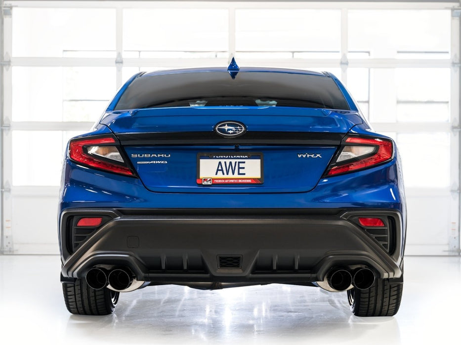 AWE Track Edition Catback Exhaust w/ Diamond Black Tips 2022-2024 WRX - 3020-43979 - Subimods.com