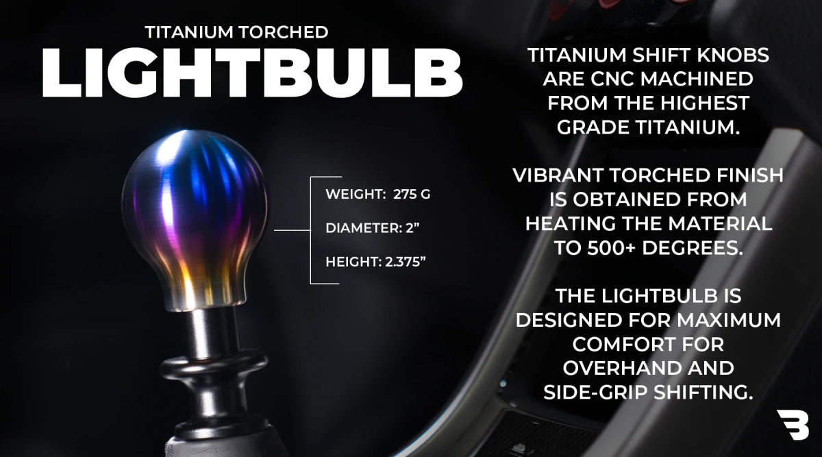 Billetworkz Titanium Shift Knob 2015-2024 WRX / 2004-2021 STI - BW-KNB-SUB6-BLNK-TIT-LB - Subimods.com