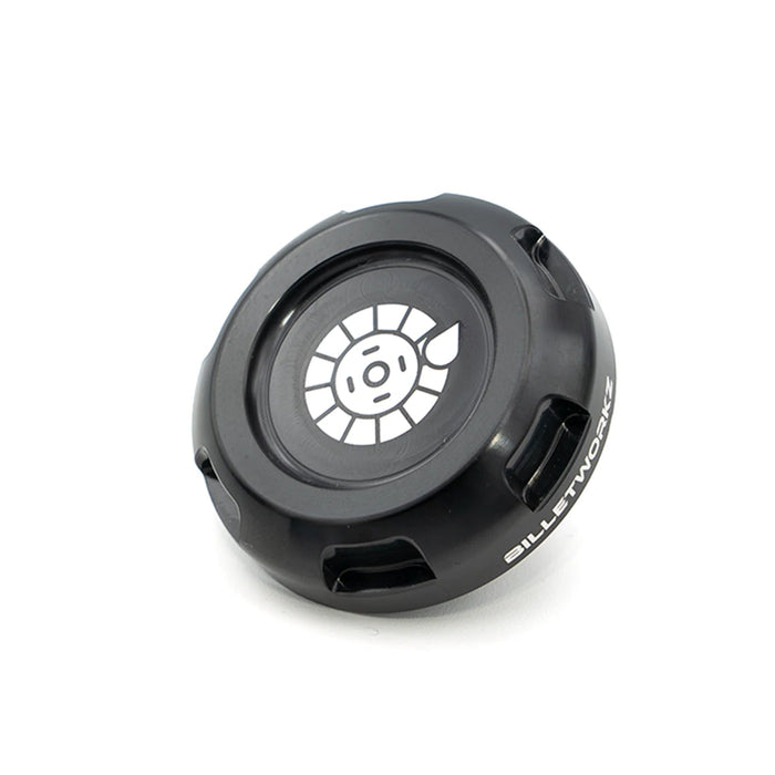 Billetworkz Zero Series Clutch Reservoir Cap w/ Engraving 2002-2014 WRX / 2004-2014 STI / 2013-2024 BRZ w/ Manual Transmission - BW-EBCZ-SUB-CLU-BLK-E - Subimods.com