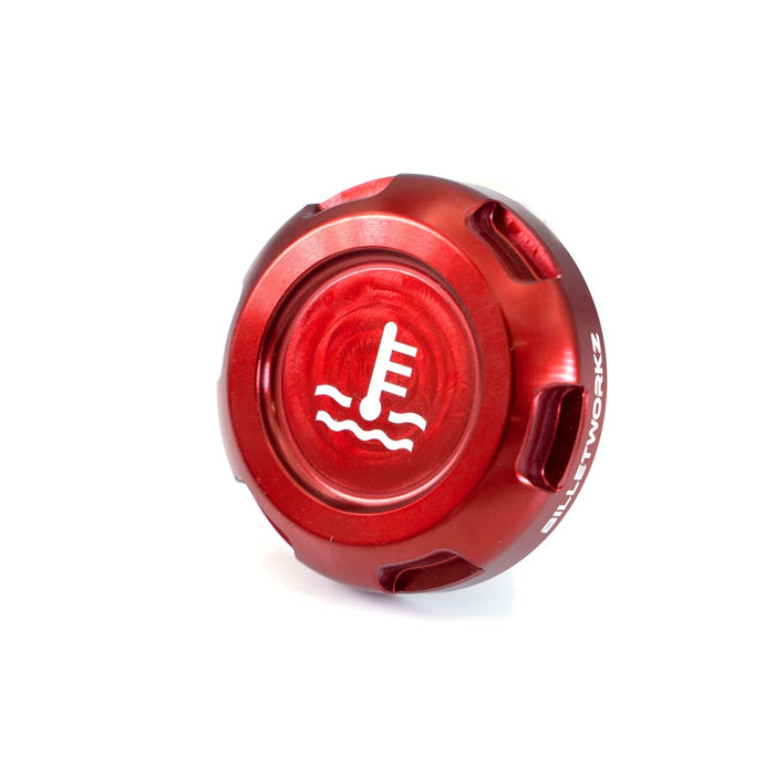 Billetworkz Zero Series Coolant Reservoir Cap w/ Engraving Most Subaru Models - BW-EBCZ-SUB-COO-RED-E - Subimods.com