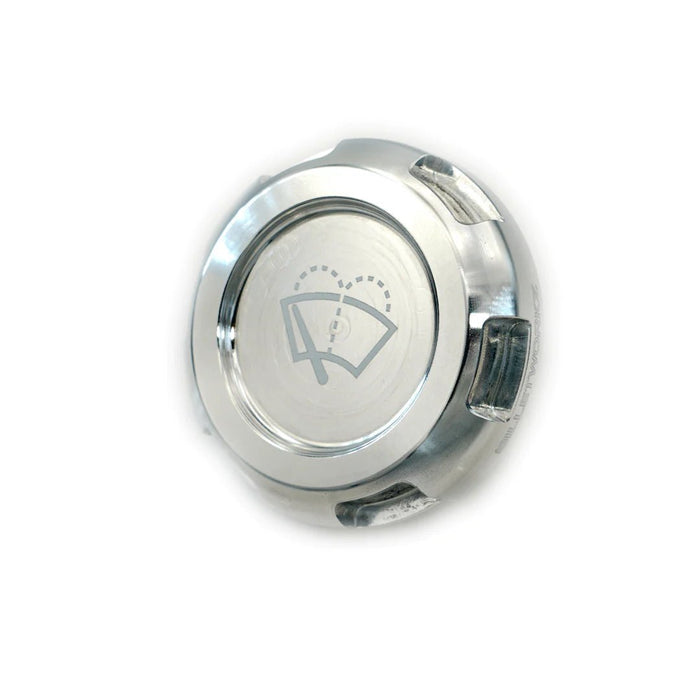 Billetworkz Zero Series Wiper Fluid Reservoir Cap w/ Engraving Most Subaru Models - BW-EBCZ-SUB-WIP-SIL-E - Subimods.com