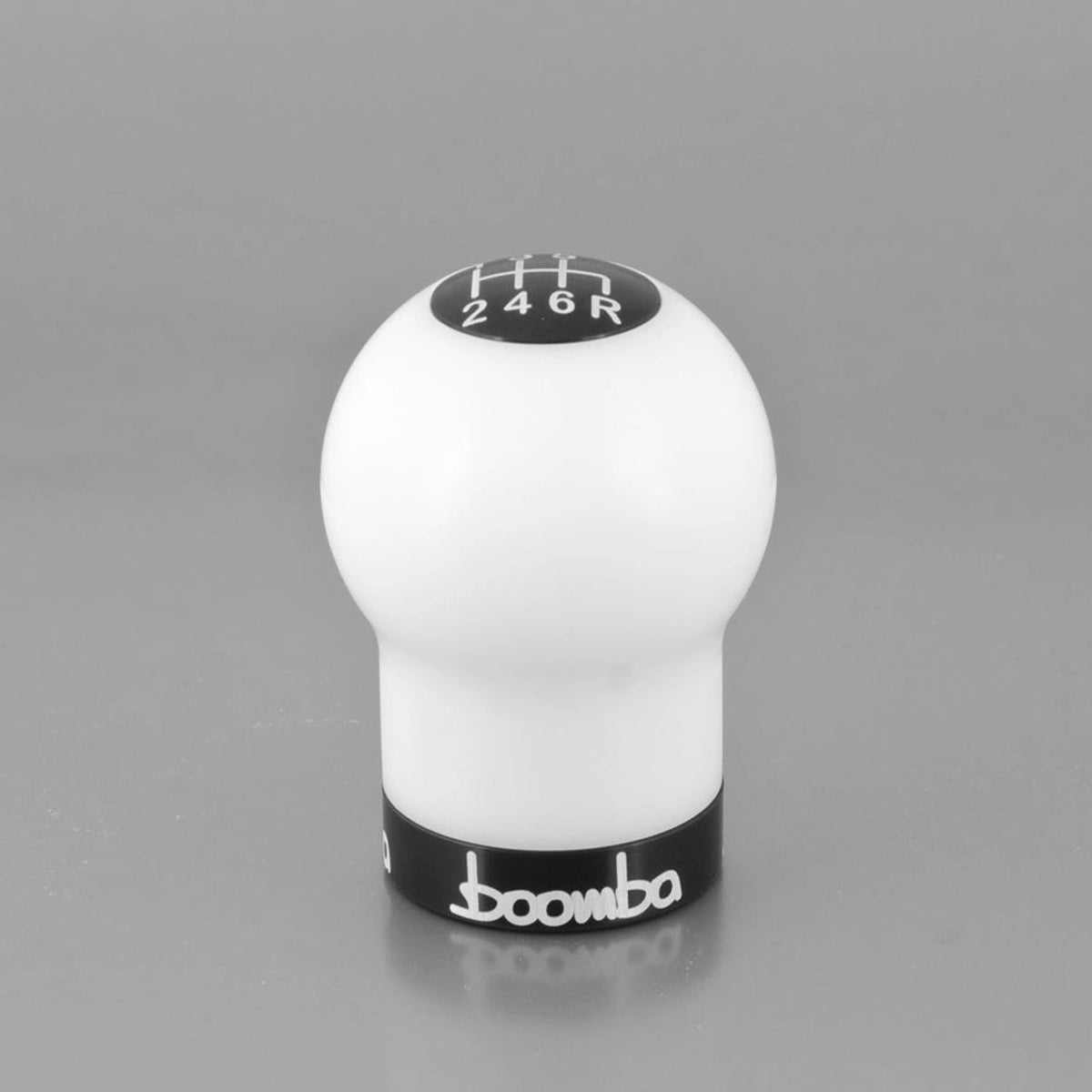 Boomba Racing 270g Weighted Delrin Shift Knob White w/ Black Finish